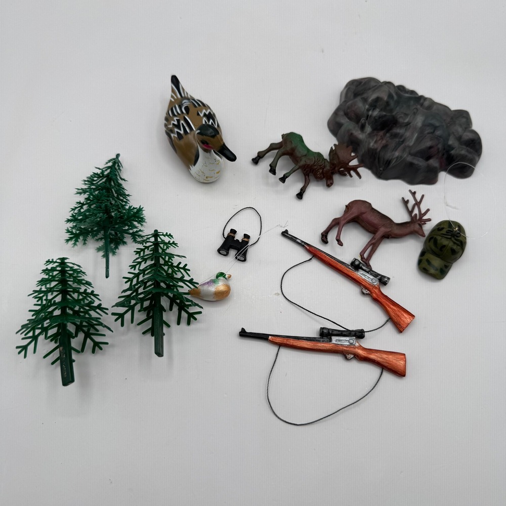 Hunting Toy Accessory Lot Kids OS Multicolor Deer Moose Rifles Trees